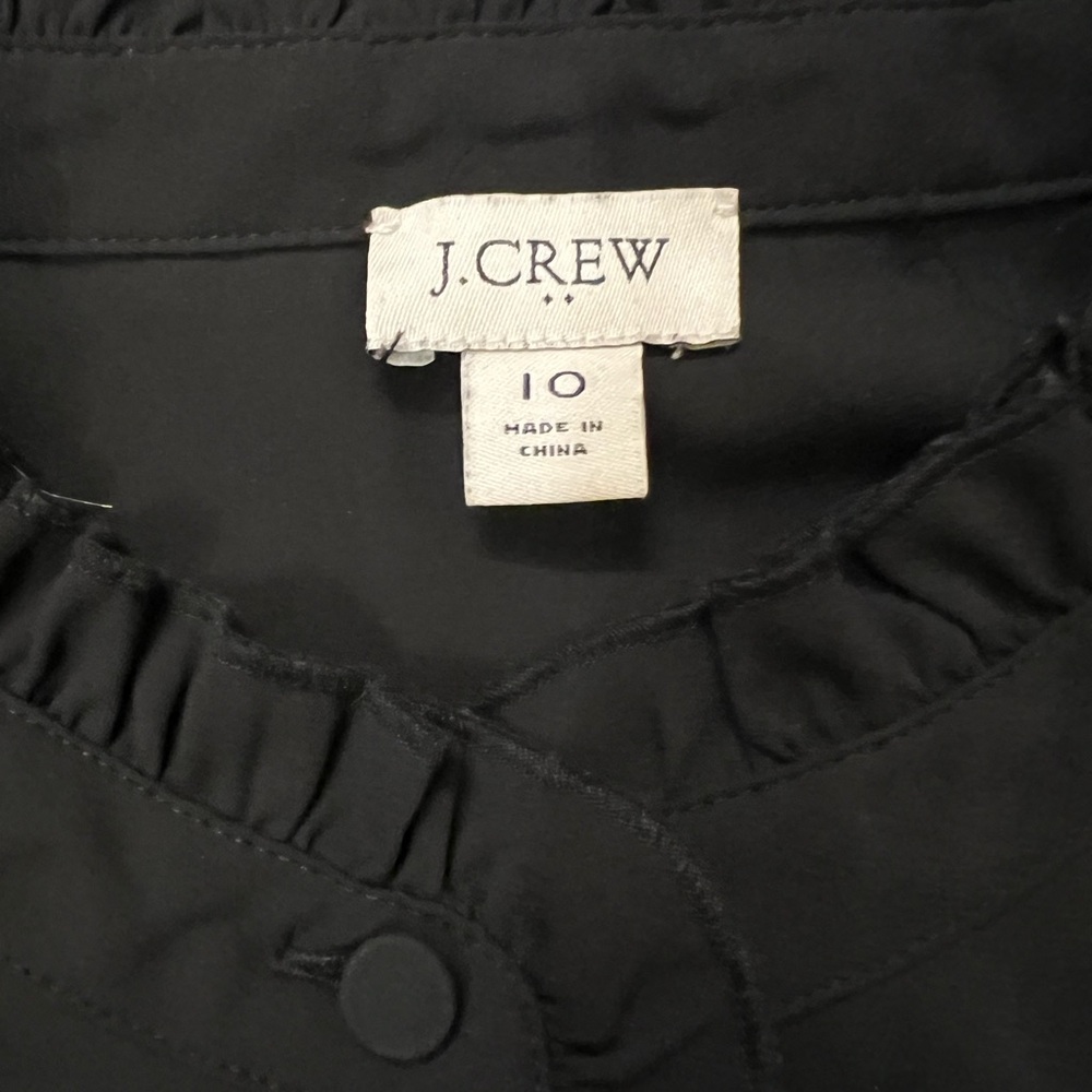 J. Crew Black Ruffle Blouse - Picture 6 of 6
